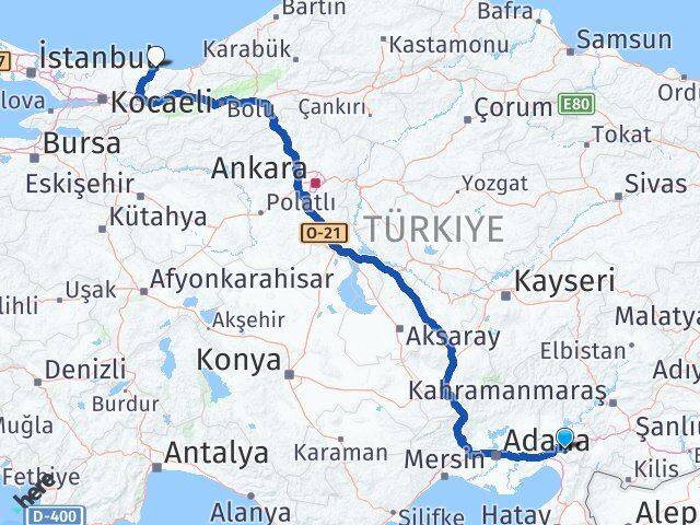 Osmaniye Karasu Sakarya Arası Kaç Km - Yol Haritası