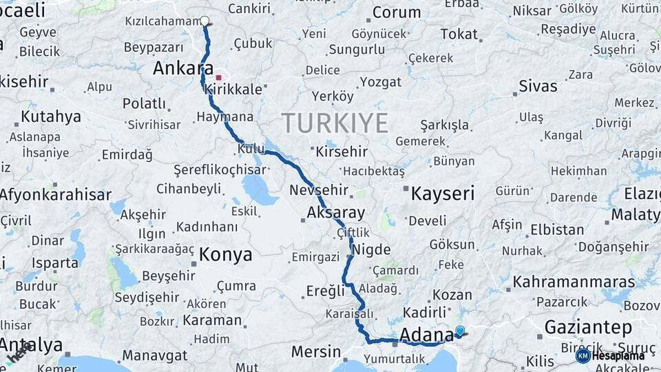 Osmaniye Kızılcahamam Ankara Arası Kaç Saat? Yol Haritası, Yakıt, Rota ve Mesafe Hesaplama Osmaniye Kızılcahamam Ankara Arası Kaç Km? Kaç Saat? Yol Haritası
