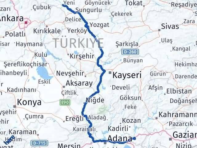 Osmaniye Kızılırmak Çankırı Arası Kaç Km - Yol Haritası