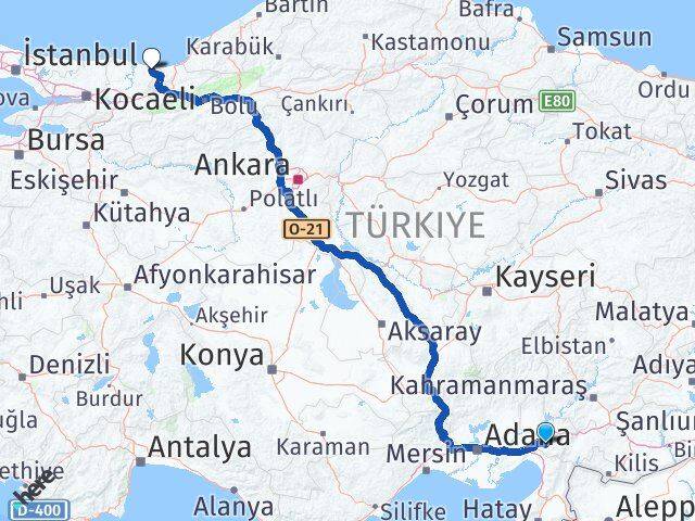 Osmaniye Kocaali Sakarya Arası Kaç Km - Yol Haritası