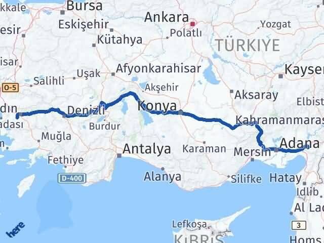 Osmaniye Koçarlı Aydın Arası Kaç Km - Yol Haritası