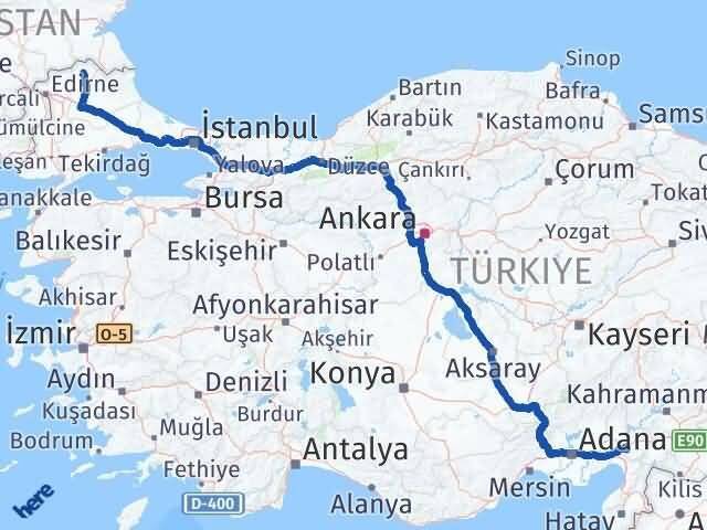 Osmaniye Kofçaz Kırklareli Arası Kaç Km - Yol Haritası