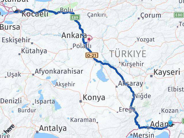Osmaniye Körfez Kocaeli Arası Kaç Km - Yol Haritası