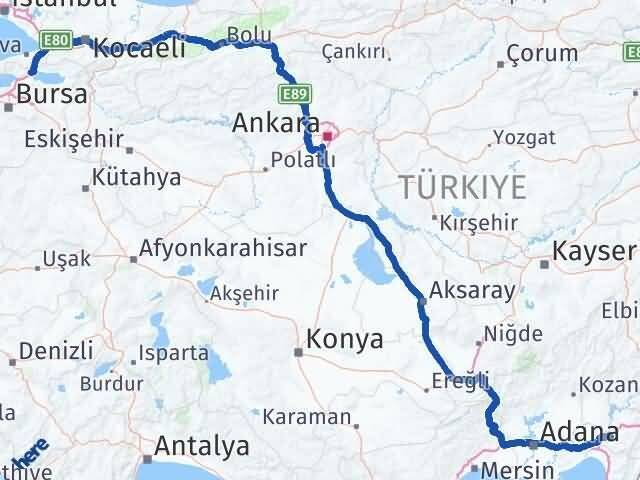 Osmaniye Orhangazi Bursa Arası Kaç Km - Yol Haritası