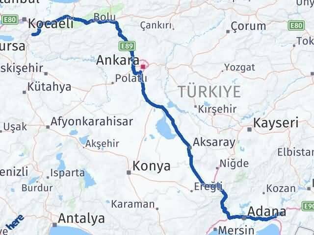 Osmaniye Pamukova Sakarya Arası Kaç Km - Yol Haritası