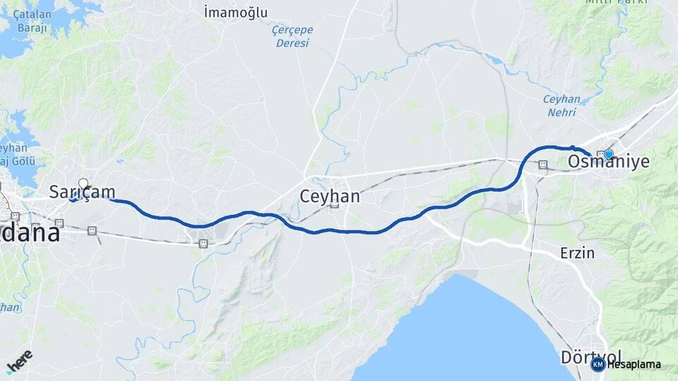 Osmaniye Sarıçam Adana Arası Kaç Km - Yol Haritası