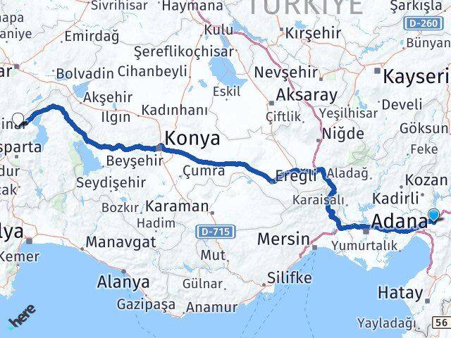 Osmaniye Senirkent Isparta Arası Kaç Km - Yol Haritası