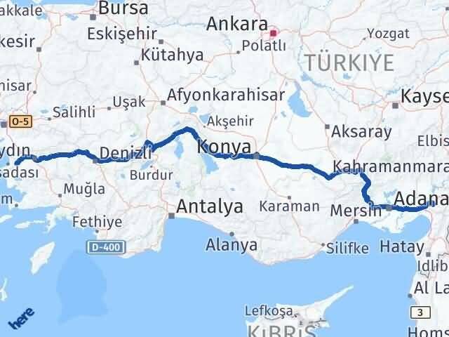 Osmaniye Söke Aydın Arası Kaç Km - Yol Haritası
