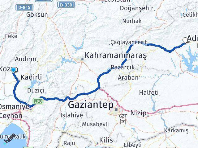 Osmaniye Sumbas Adıyaman Arası Kaç Km - Yol Haritası