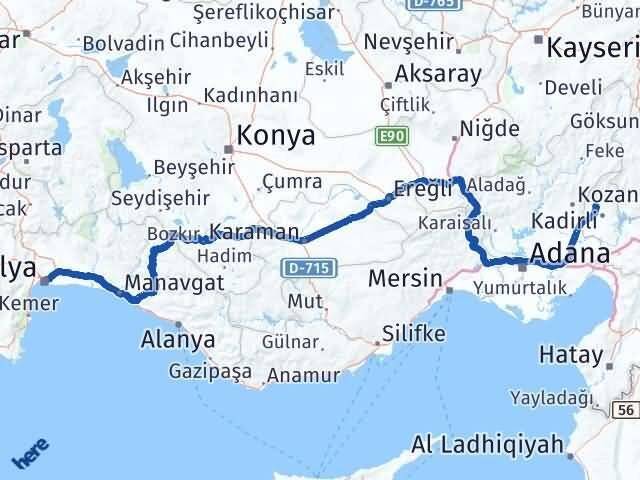 Osmaniye Sumbas Antalya Arası Kaç Km - Yol Haritası