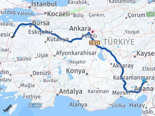Osmaniye Sumbas Balıkesir Arası Kaç Km - Yol Haritası