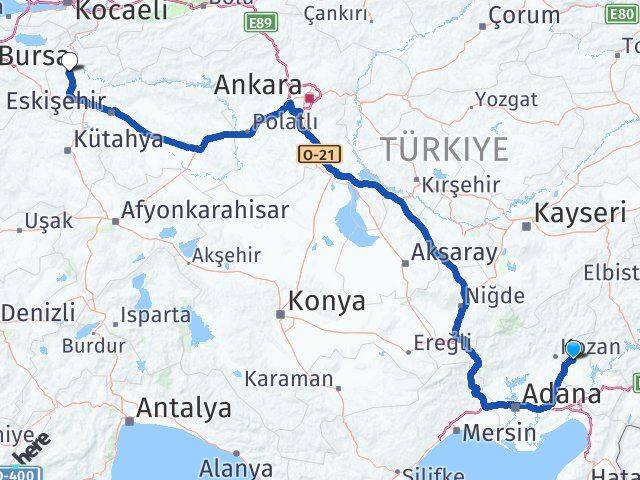 Osmaniye Sumbas Bilecik Arası Kaç Km - Yol Haritası
