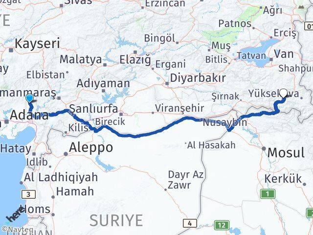 Osmaniye Sumbas Hakkari Arası Kaç Km - Yol Haritası