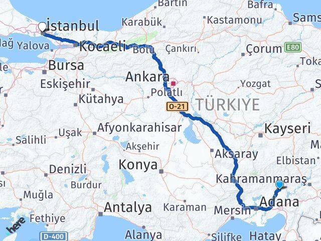 Osmaniye Sumbas İstanbul Arası Kaç Km - Yol Haritası