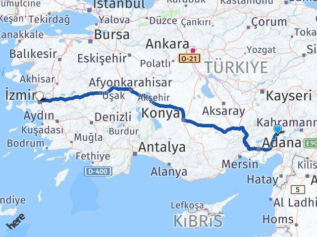 Osmaniye Sumbas İzmir Arası Kaç Km - Yol Haritası