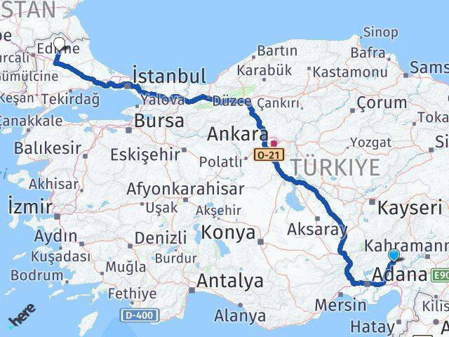 Osmaniye Sumbas Kırklareli Arası Kaç Km - Yol Haritası
