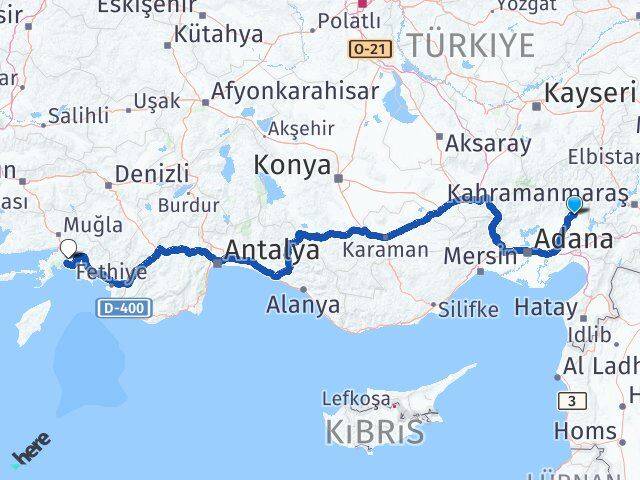 Osmaniye Sumbas Muğla Arası Kaç Km - Yol Haritası