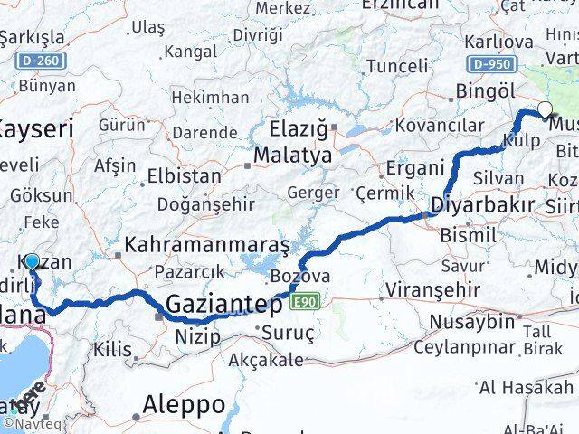 Osmaniye Sumbas Muş Arası Kaç Km - Yol Haritası