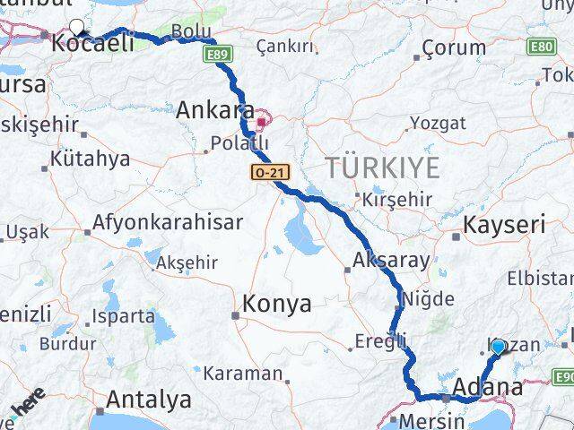 Osmaniye Sumbas Sakarya Arası Kaç Km - Yol Haritası