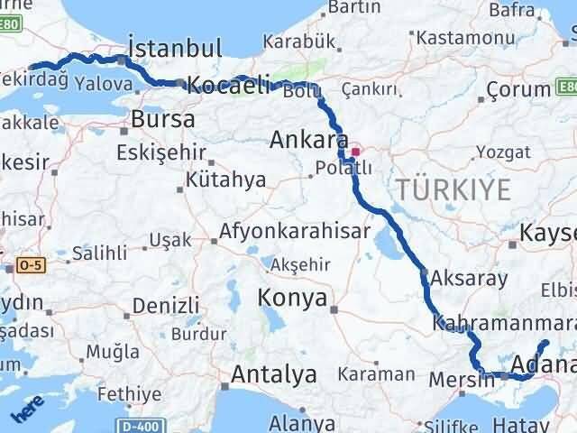 Osmaniye Sumbas Tekirdağ Arası Kaç Km - Yol Haritası