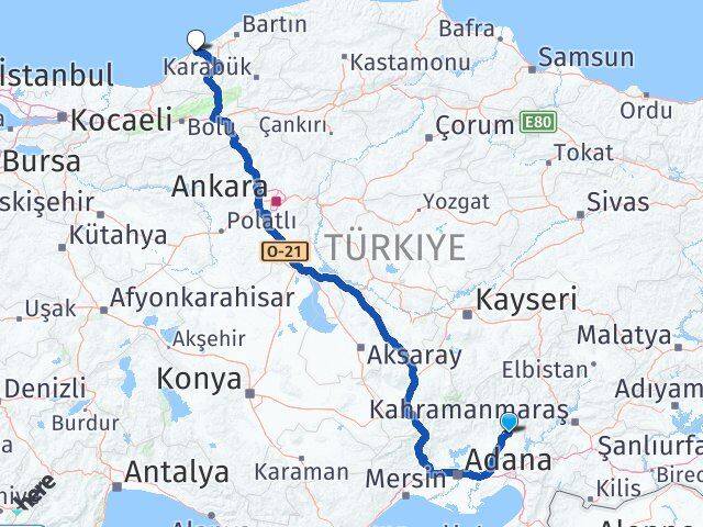 Osmaniye Sumbas Zonguldak Arası Kaç Km - Yol Haritası