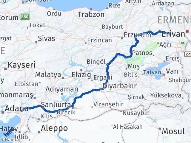 Osmaniye Tuzluca Iğdır Arası Kaç Km - Yol Haritası