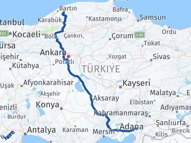 Osmaniye Ulus Bartın Arası Kaç Km - Yol Haritası
