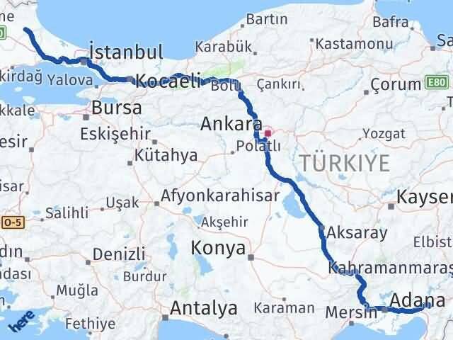 Osmaniye Vize Kırklareli Arası Kaç Km - Yol Haritası