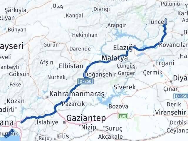 Osmaniye Yayladere Bingöl Arası Kaç Km - Yol Haritası