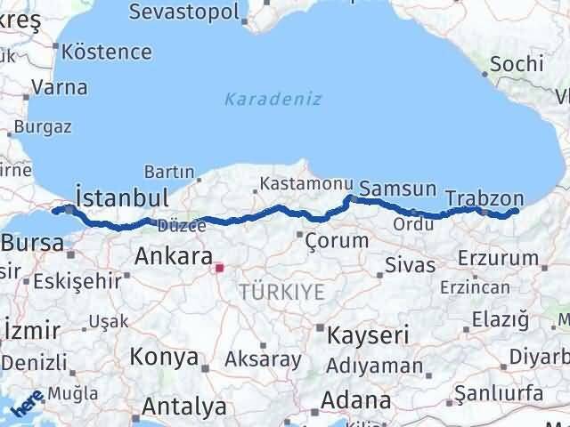 Rize Büyükçekmece İstanbul Arası Kaç Km - Yol Haritası
