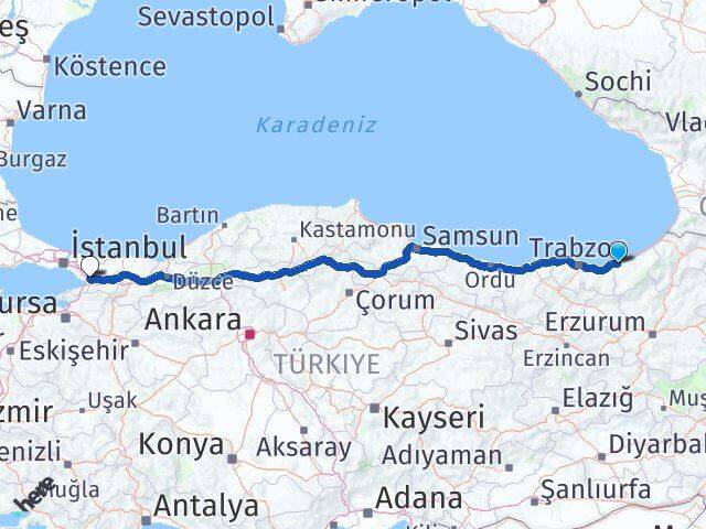 Rize Dilovası Kocaeli Arası Kaç Km - Yol Haritası