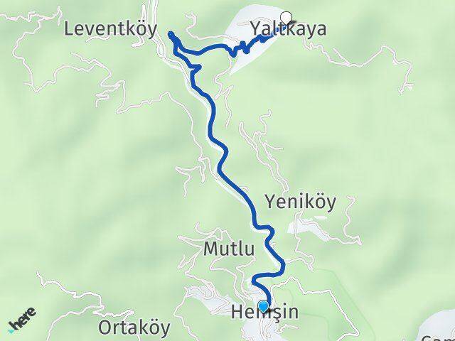 Rize Hemşin Yaltkaya Hemşin Arası Kaç Km - Yol Haritası