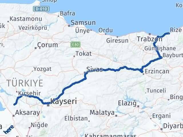 Rize Ortaköy Aksaray Arası Kaç Saat? Yol Haritası, Yakıt, Rota ve Mesafe Hesaplama Rize Ortaköy Aksaray Arası Kaç Km? Kaç Saat? Yol Haritası