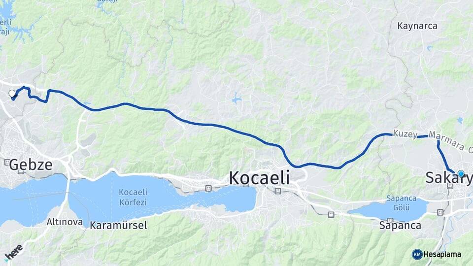 Sakarya Adapazarı Tepeören Tuzla İstanbul Arası Kaç Km - Yol Haritası