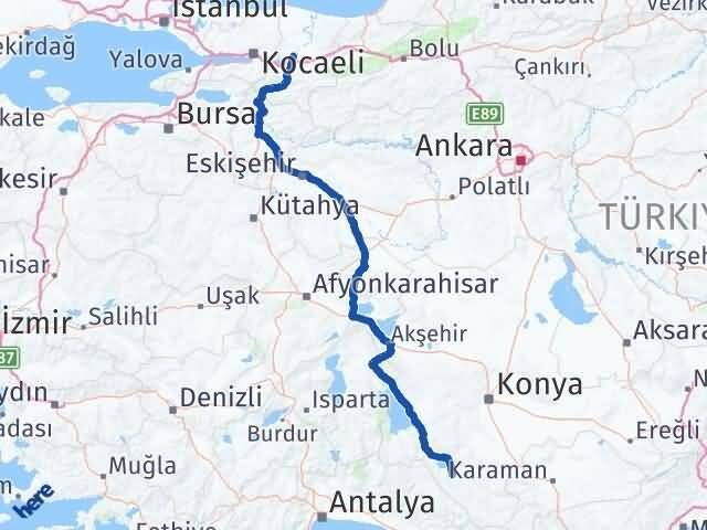 Sakarya Ahırlı Konya Arası Kaç Km - Yol Haritası