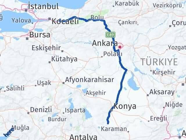 Sakarya Akören Konya Arası Kaç Km - Yol Haritası