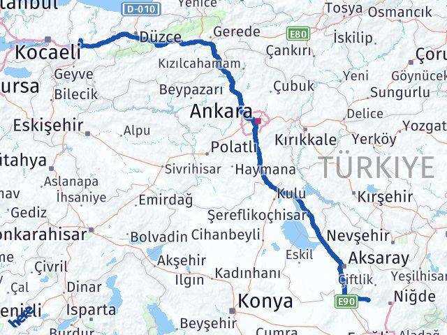 Sakarya Altunhisar Niğde Arası Kaç Km - Yol Haritası
