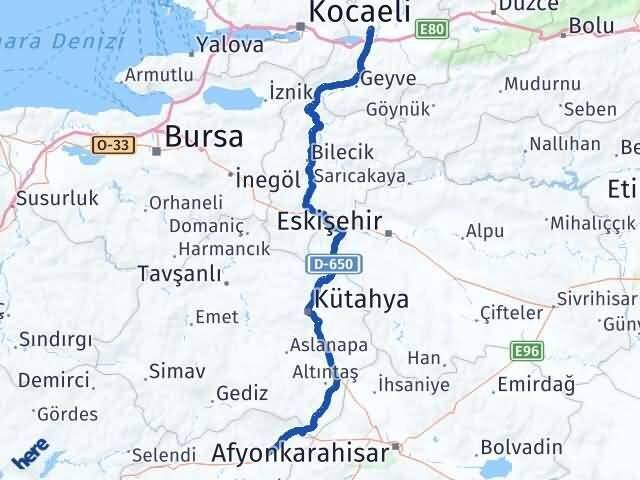 Sakarya Banaz Uşak Arası Kaç Km - Yol Haritası