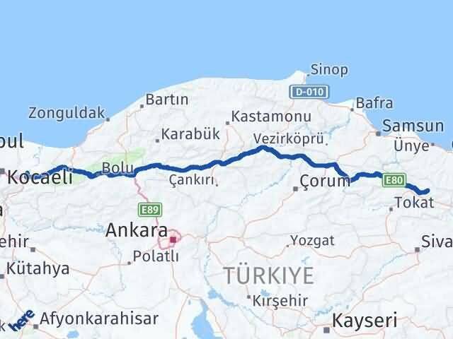 Sakarya Başçiftlik Tokat Arası Kaç Km - Yol Haritası