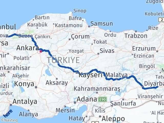 Sakarya Beşiri Batman Arası Kaç Km - Yol Haritası