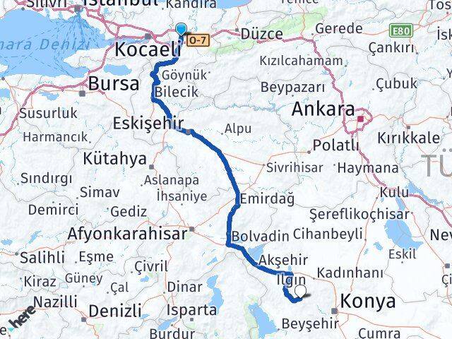 Sakarya Derbent Konya Arası Kaç Km - Yol Haritası