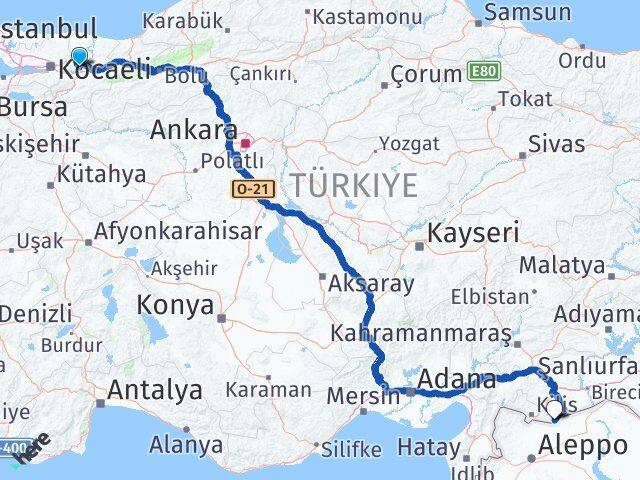 Sakarya Elbeyli Kilis Arası Kaç Km - Yol Haritası