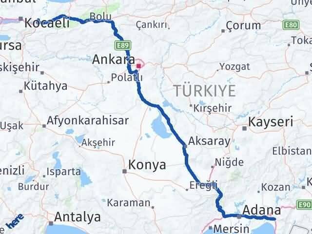 Sakarya Erzin Hatay Arası Kaç Km - Yol Haritası