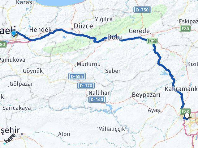 Sakarya Etimesgut Ankara Arası Kaç Km - Yol Haritası