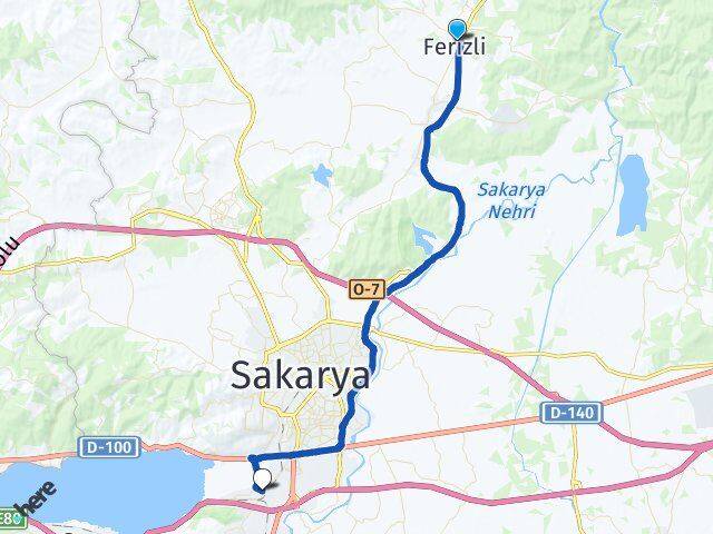Sakarya Ferizli Arifiye Arası Kaç Km - Yol Haritası