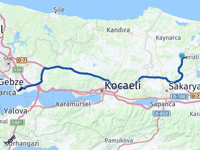 Sakarya Ferizli Darıca Kocaeli Arası Kaç Km - Yol Haritası