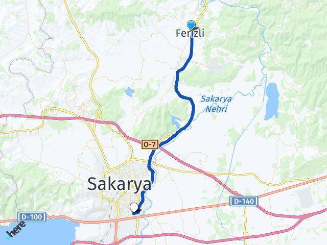 Sakarya Ferizli Erenler Arası Kaç Km - Yol Haritası