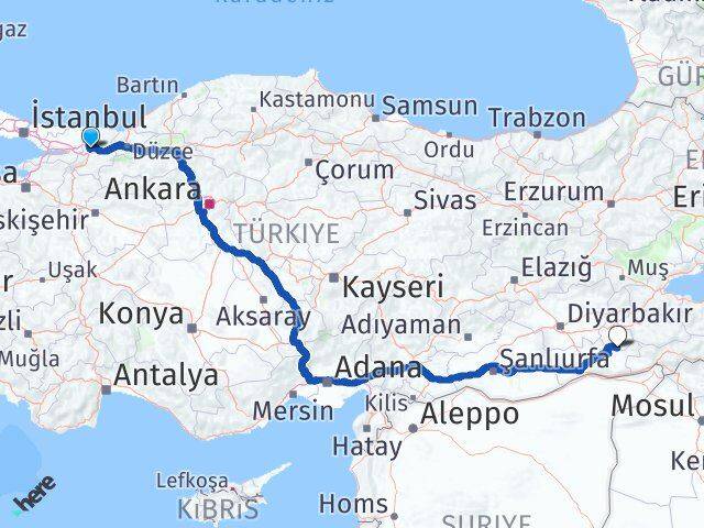 Sakarya Gercüş Batman Arası Kaç Km - Yol Haritası