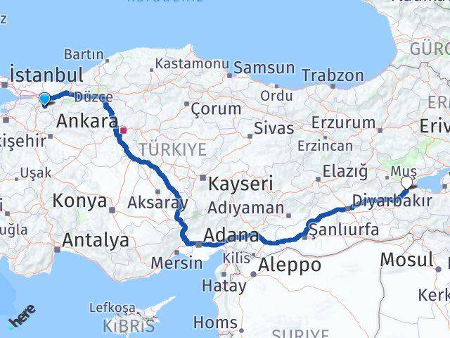Sakarya Geyve Bitlis Arası Kaç Km - Yol Haritası