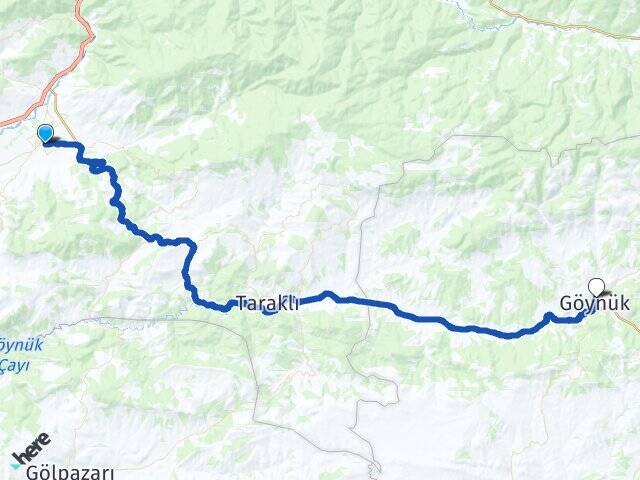 Sakarya Geyve Göynük Bolu Arası Kaç Km - Yol Haritası